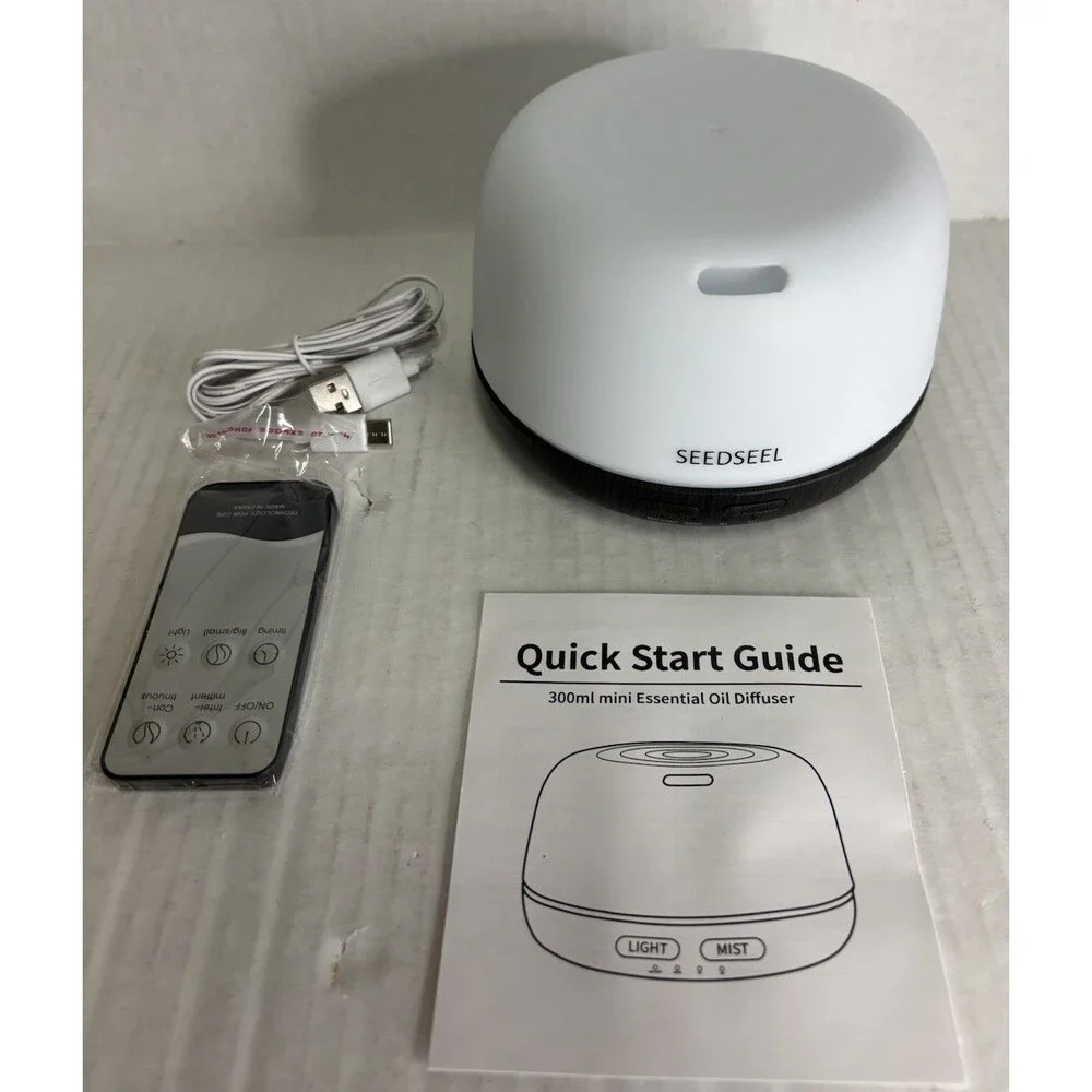 SEEDSEEL 300ML Essential Oil Diffuser Aroma Diffuser With Remote Control USB